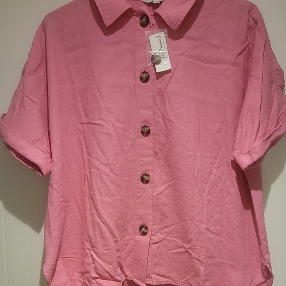 reitmans women's button up shirts  Pink - Picture 1 of 3